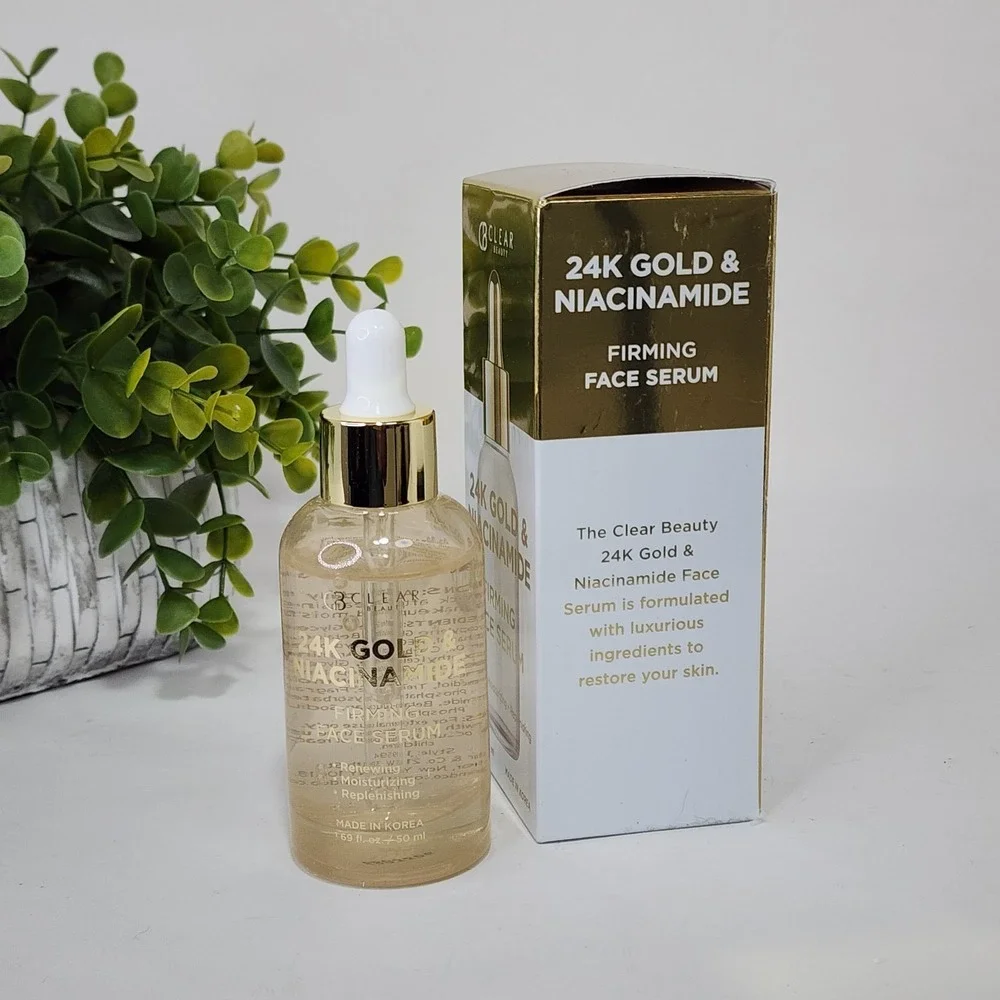 Clear Beauty 24k Gold & Niacinamide Firming Face Serum Renewing & Moisturizing